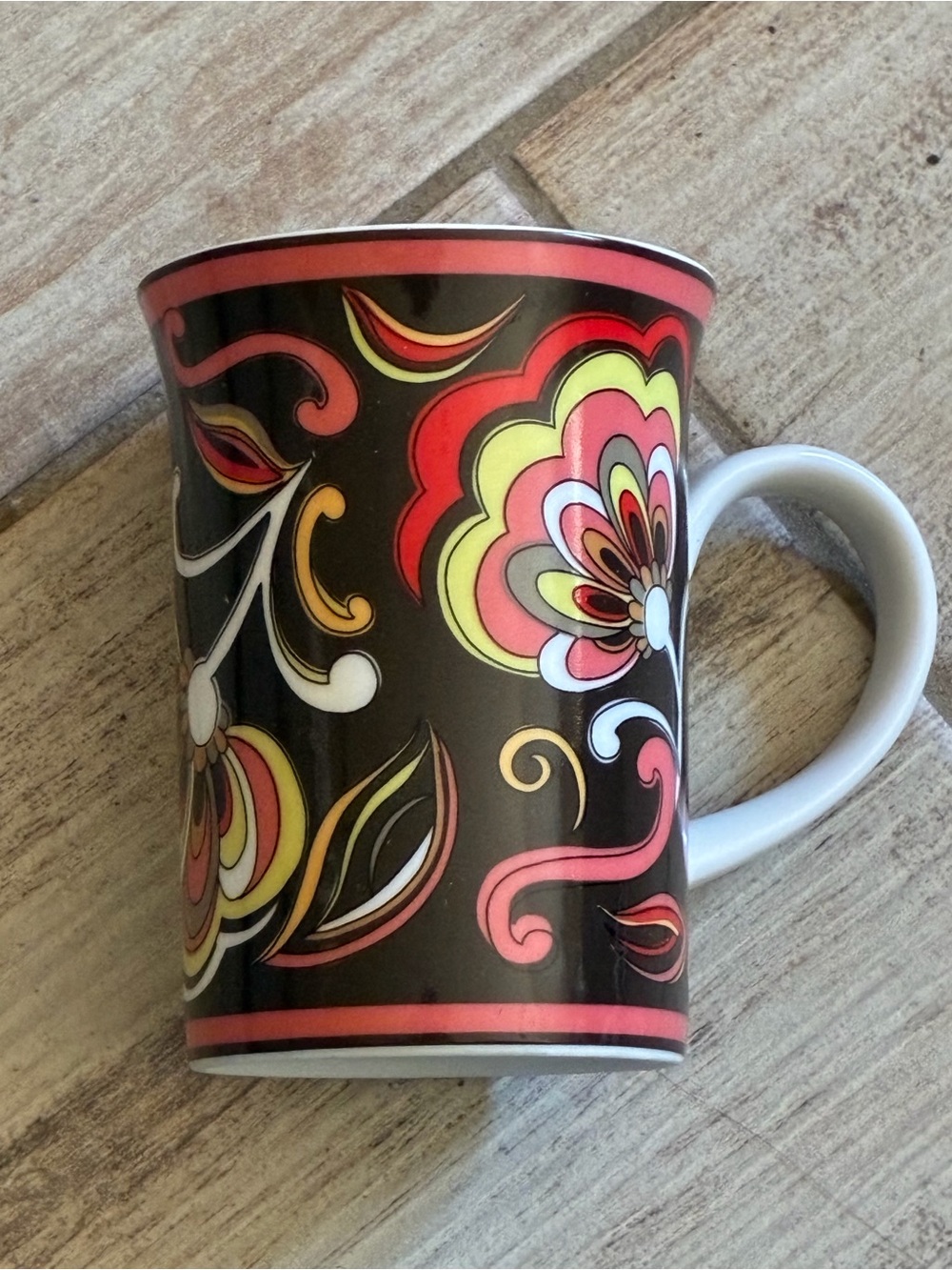 VERA BRADLEY PUCCINI Andrea By Sadek COFFEE TEA CUP MUG  8-9 oz